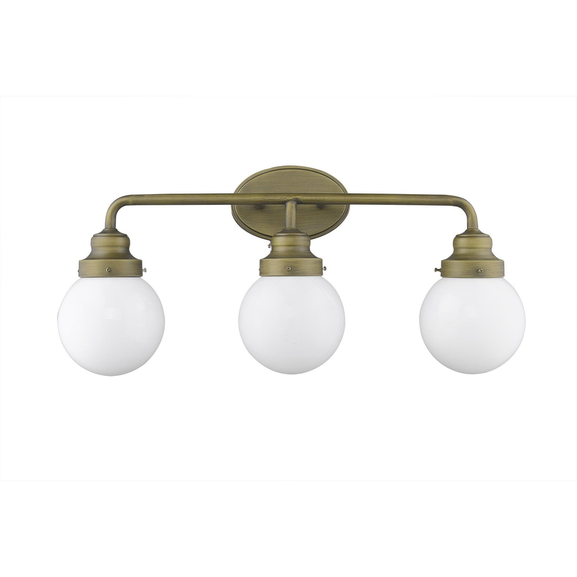 HomeRoots Portsmith 3-Light Vanity in Raw Brass Finish