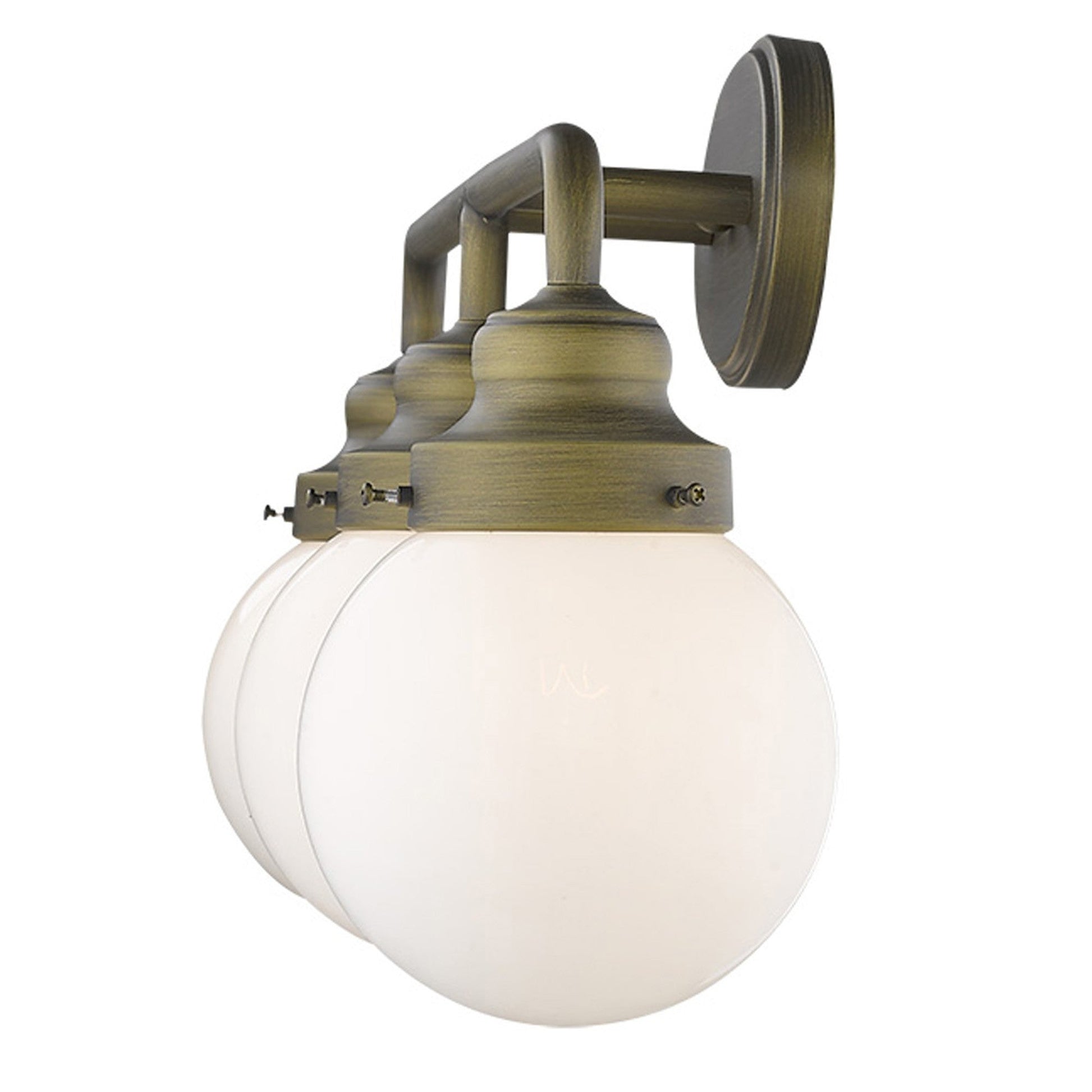 HomeRoots Portsmith 3-Light Vanity in Raw Brass Finish