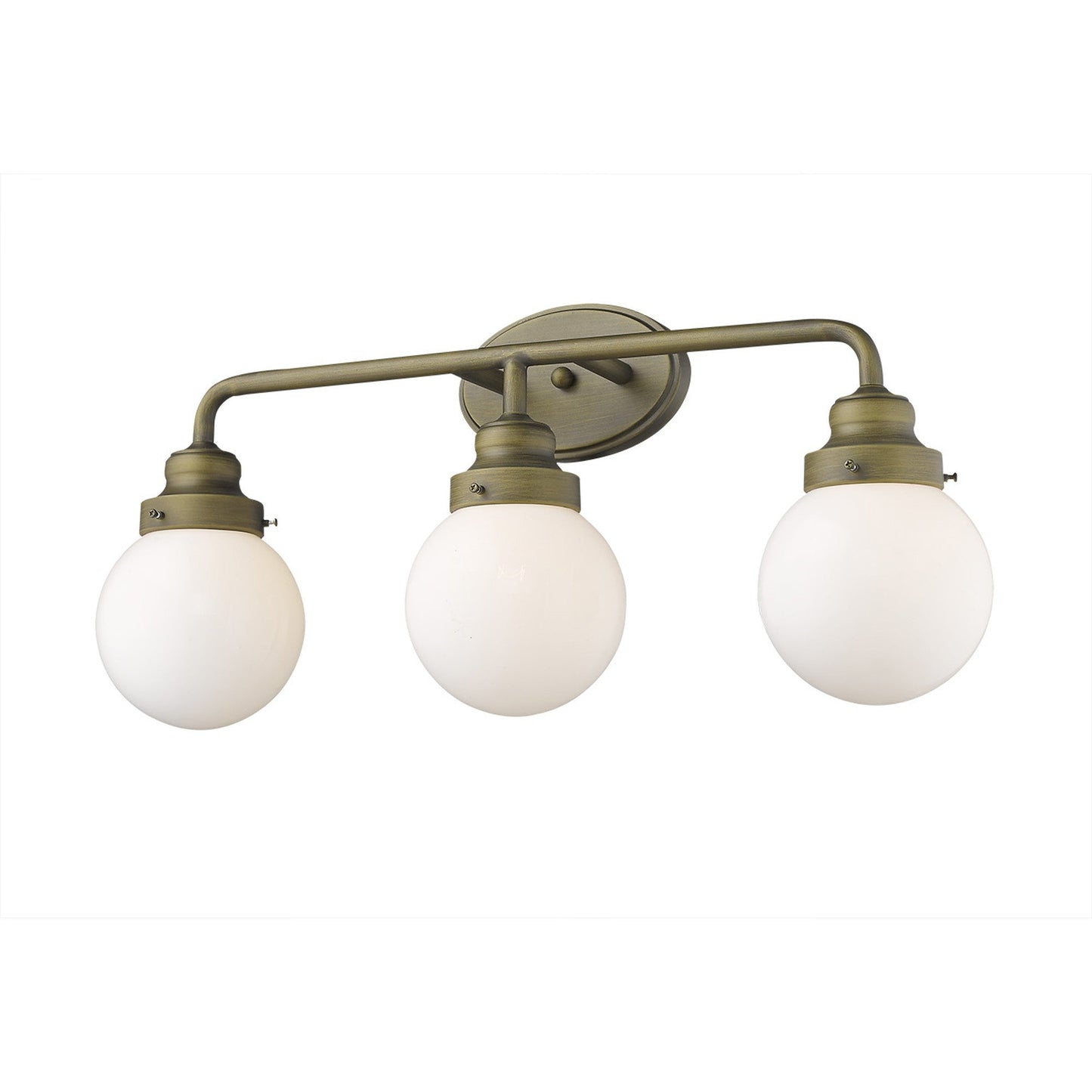 HomeRoots Portsmith 3-Light Vanity in Raw Brass Finish