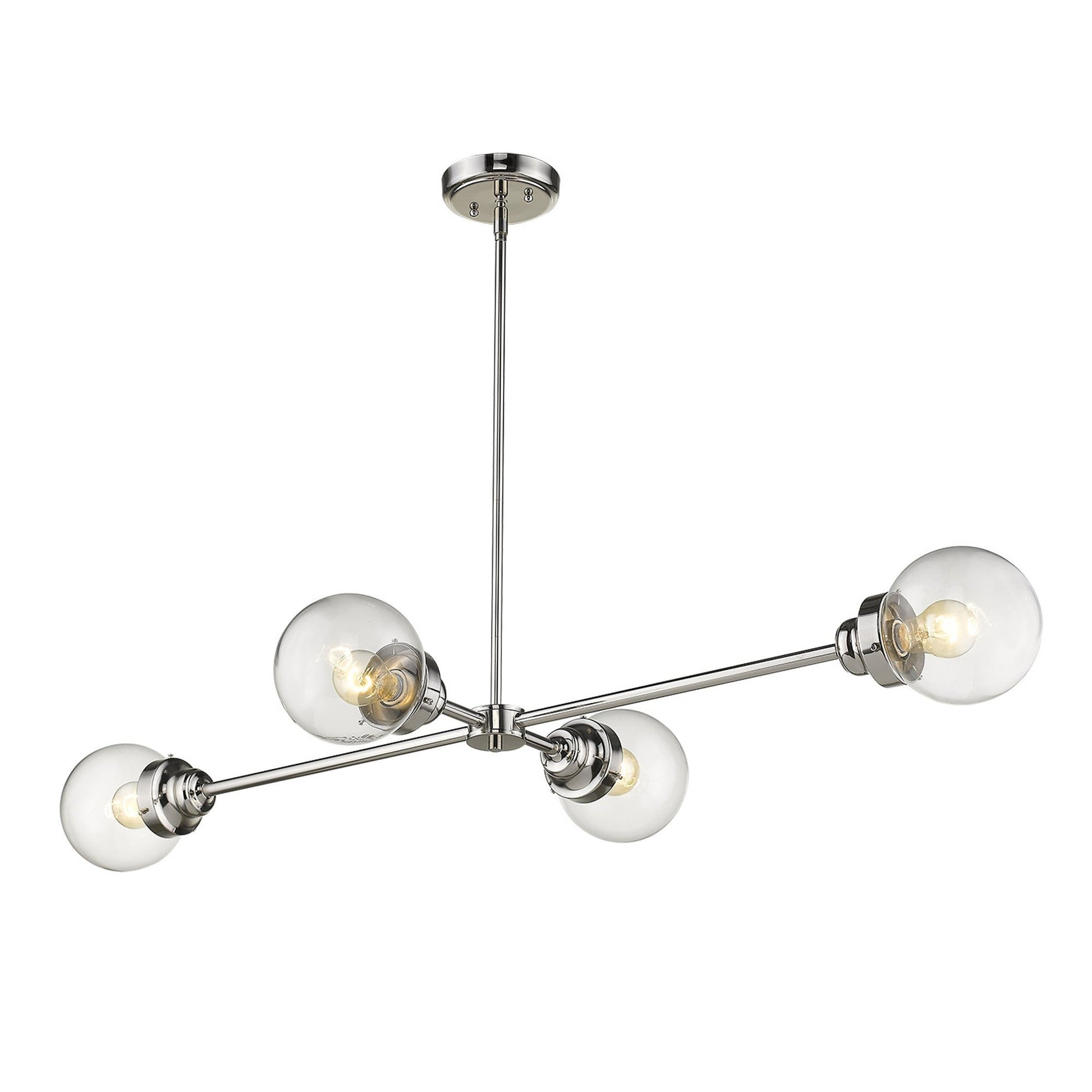 HomeRoots Portsmith 4-Light Island Pendant in Polished Nickel Finish
