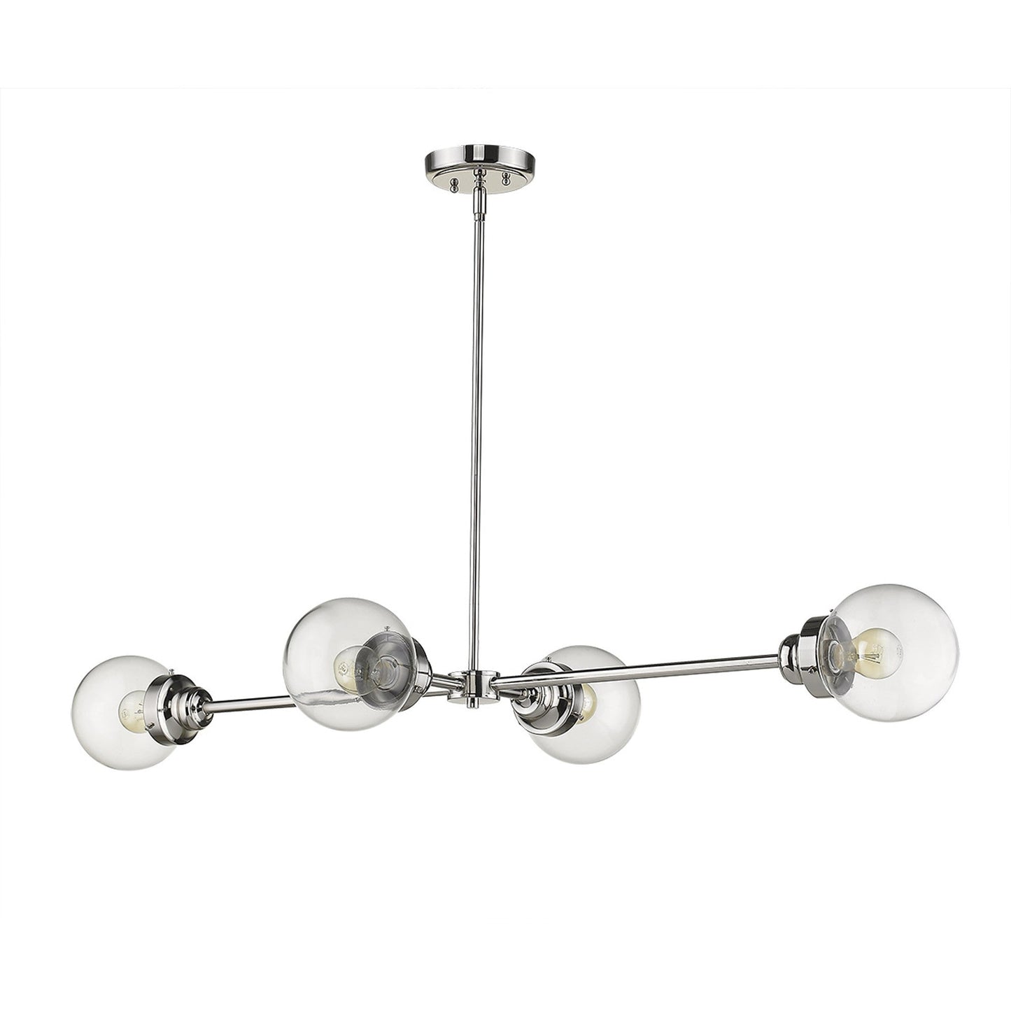 HomeRoots Portsmith 4-Light Island Pendant in Polished Nickel Finish