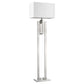 HomeRoots Precision 1-Light Brushed Nickel Floor Lamp With Ivory Shantung Shade