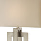 HomeRoots Precision 1-Light Table Lamp With Ivory Shantung Shade and Brushed Nickel Finish