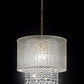 HomeRoots Primo Gold Finish Ceiling Lamp With Crystal Accents and White Shade