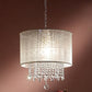 HomeRoots Primo Gold Finish Ceiling Lamp With Crystal Accents and White Shade