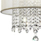HomeRoots Primo Gold Finish Ceiling Lamp With Crystal Accents and White Shade