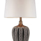 HomeRoots Primo Tall Table Lamp With White Lamp Shade in Brown Finish