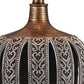 HomeRoots Primo Tall Table Lamp With White Lamp Shade in Brown Finish