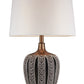 HomeRoots Primo Tall Table Lamp With White Lamp Shade in Brown Finish