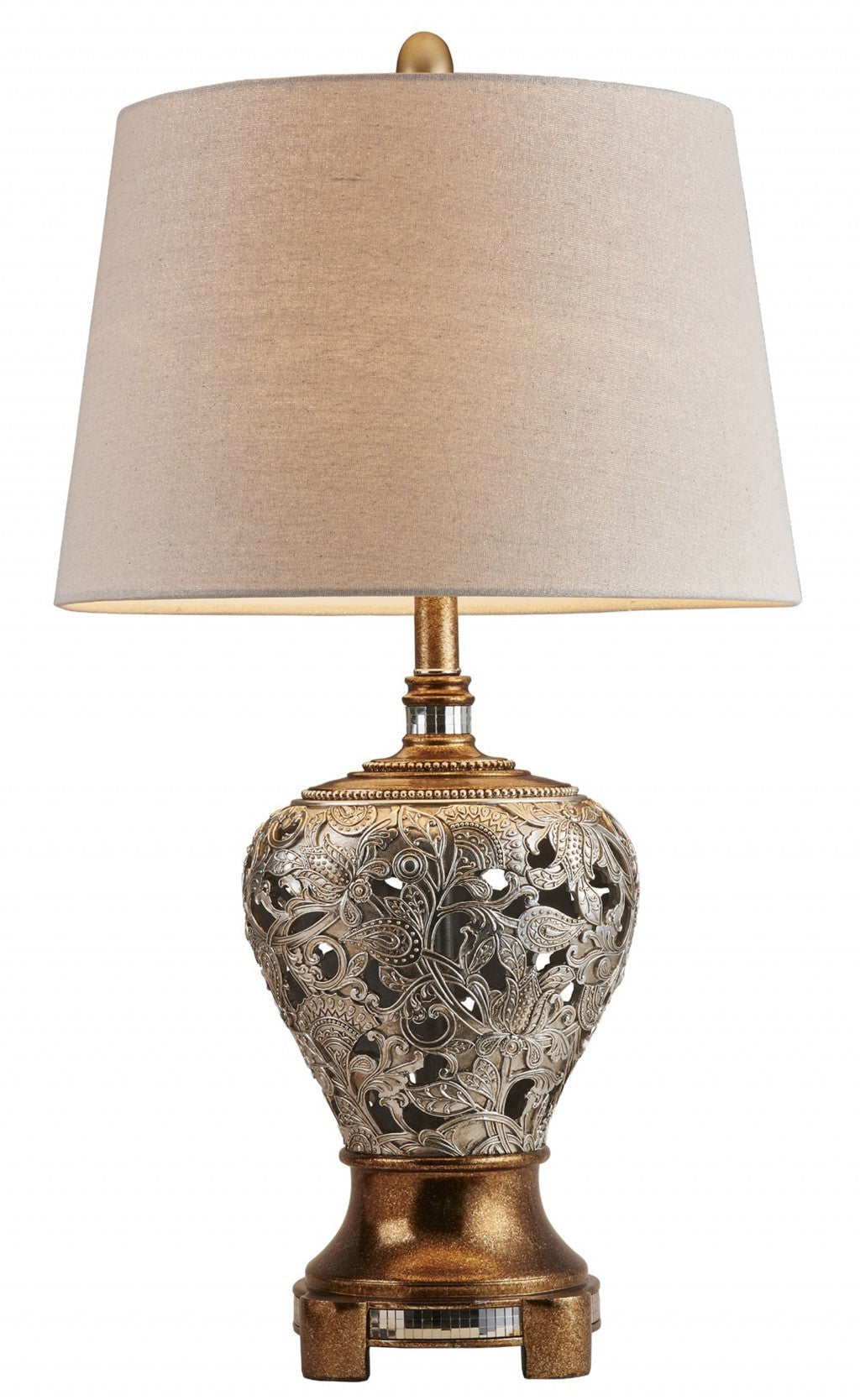 HomeRoots Primo Tall Table Lamp in Silver and Gold Finish