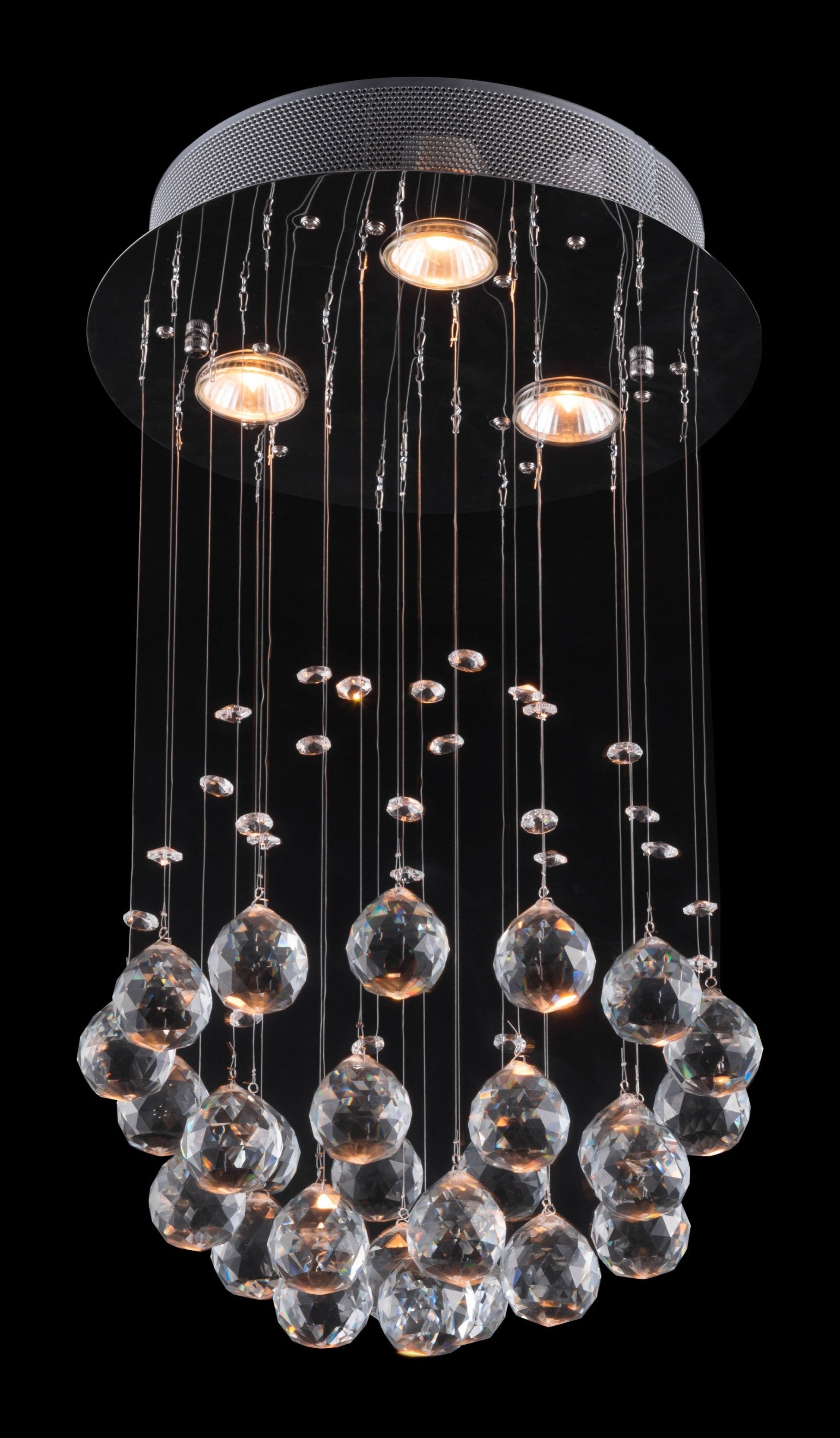 HomeRoots Rain Drops Ceiling Lamp in Silver Finish