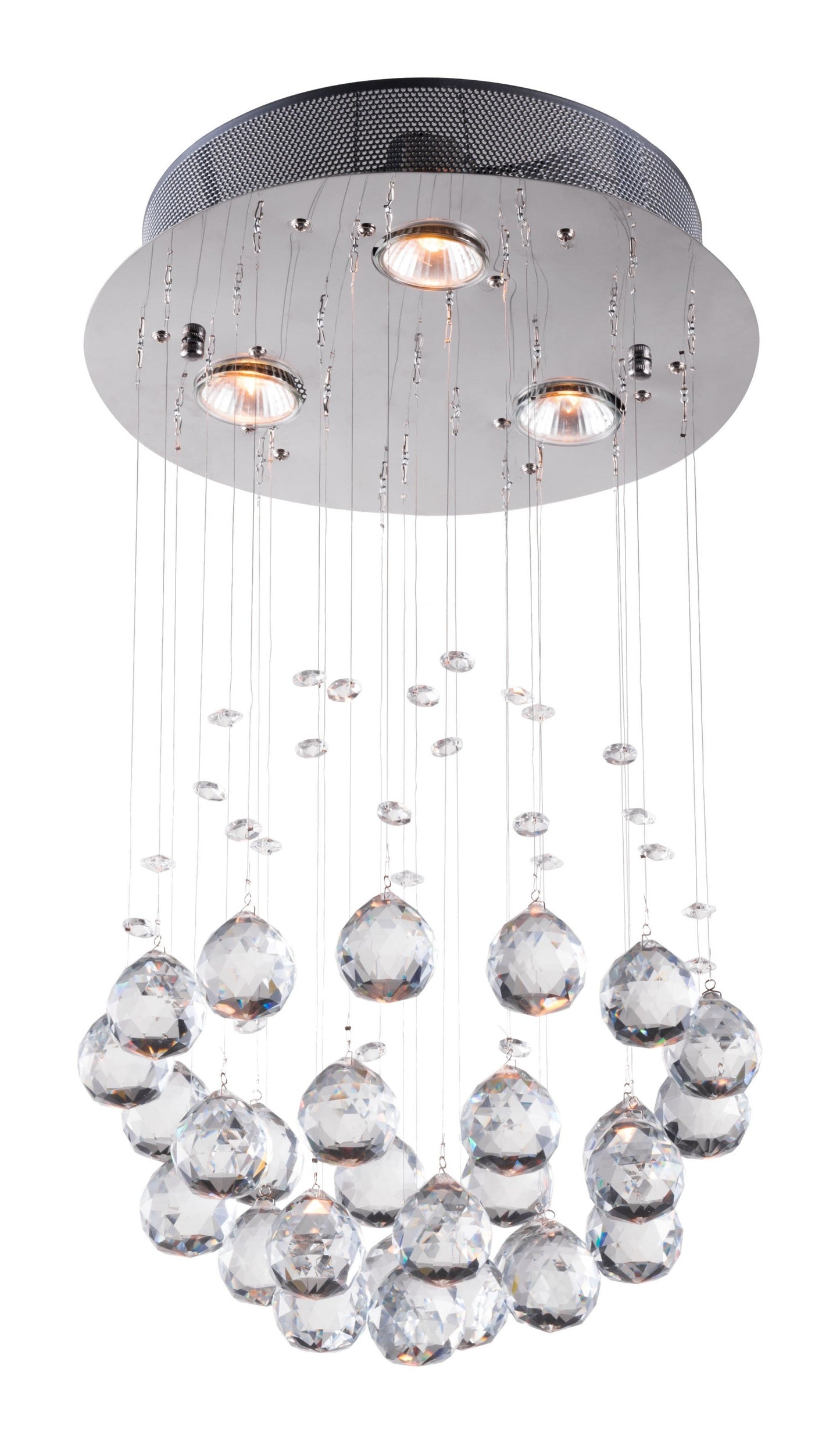 HomeRoots Rain Drops Ceiling Lamp in Silver Finish