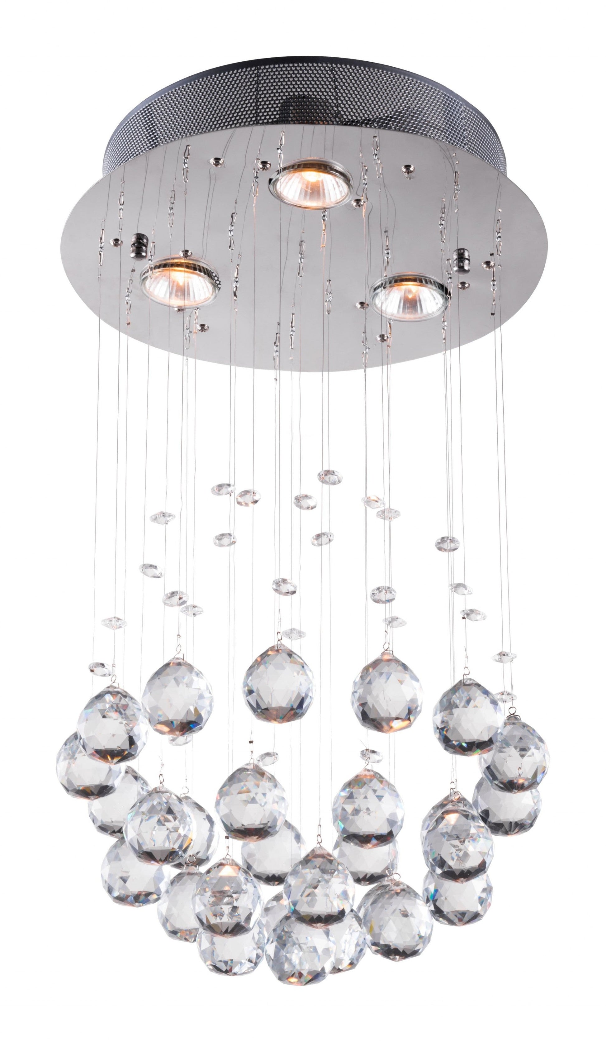 HomeRoots Rain Drops Ceiling Lamp in Silver Finish