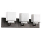 HomeRoots Rampart 3-Light Vanity Light With Etched Glass Shades and Oil Rubbed Bronze Finish