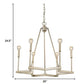 HomeRoots Reagan 6-Light Chandelier in Washed Gold Finish