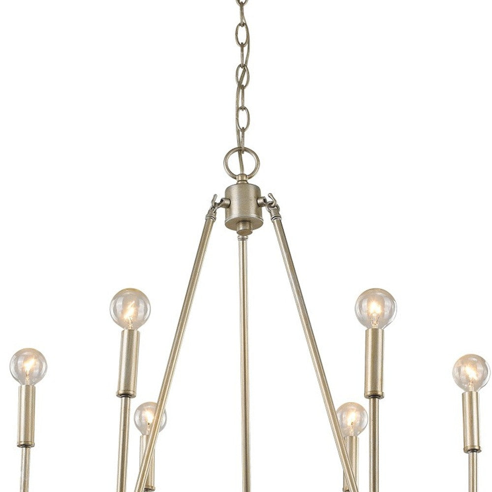 HomeRoots Reagan 6-Light Chandelier in Washed Gold Finish