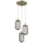 HomeRoots Reece 3-Light Chandelier in Aged Brass Finish