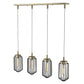HomeRoots Reece 4-Light Island Pendant With Aged Brass Finish