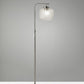 HomeRoots Retro Floor Lamp With Clear Dotty Glass Shade and Brushed Steel Metal Finish