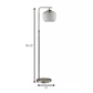 HomeRoots Retro Floor Lamp With Clear Dotty Glass Shade and Brushed Steel Metal Finish