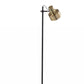 HomeRoots Retro Floor Lamp with Matte Black Pole and Adjustable Jumbo Antique Brass Metal Shade