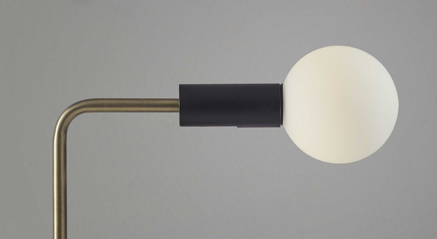 HomeRoots Retro Globe LED Desk Lamp With White Finish
