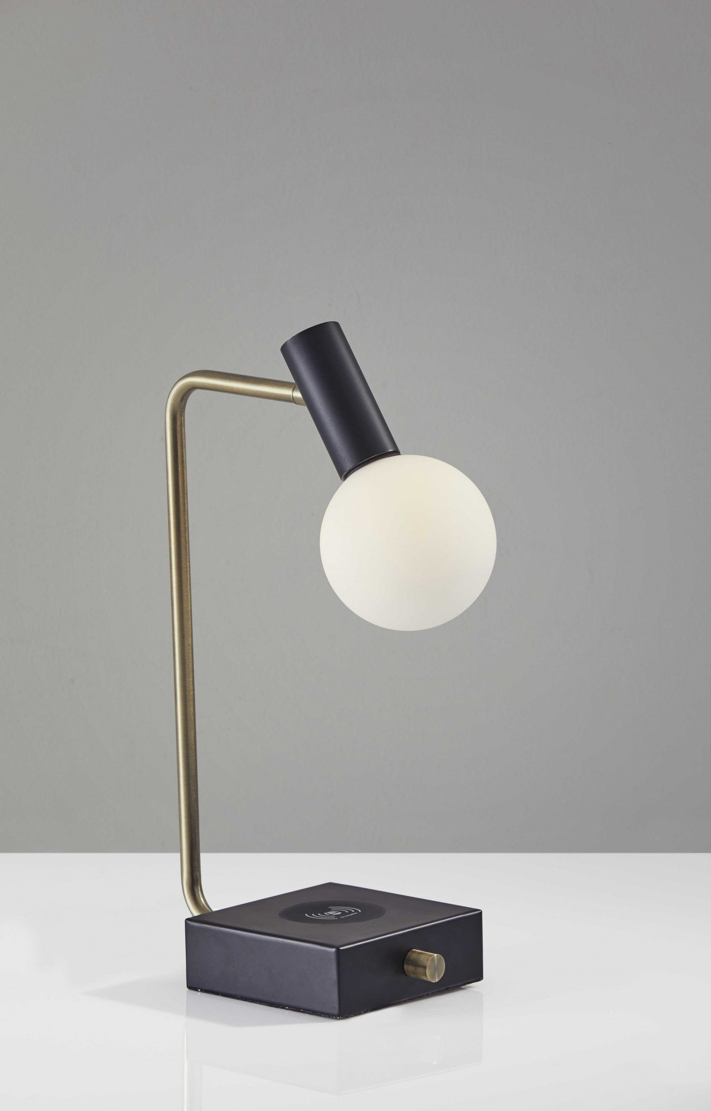 HomeRoots Retro Globe LED Desk Lamp With White Finish