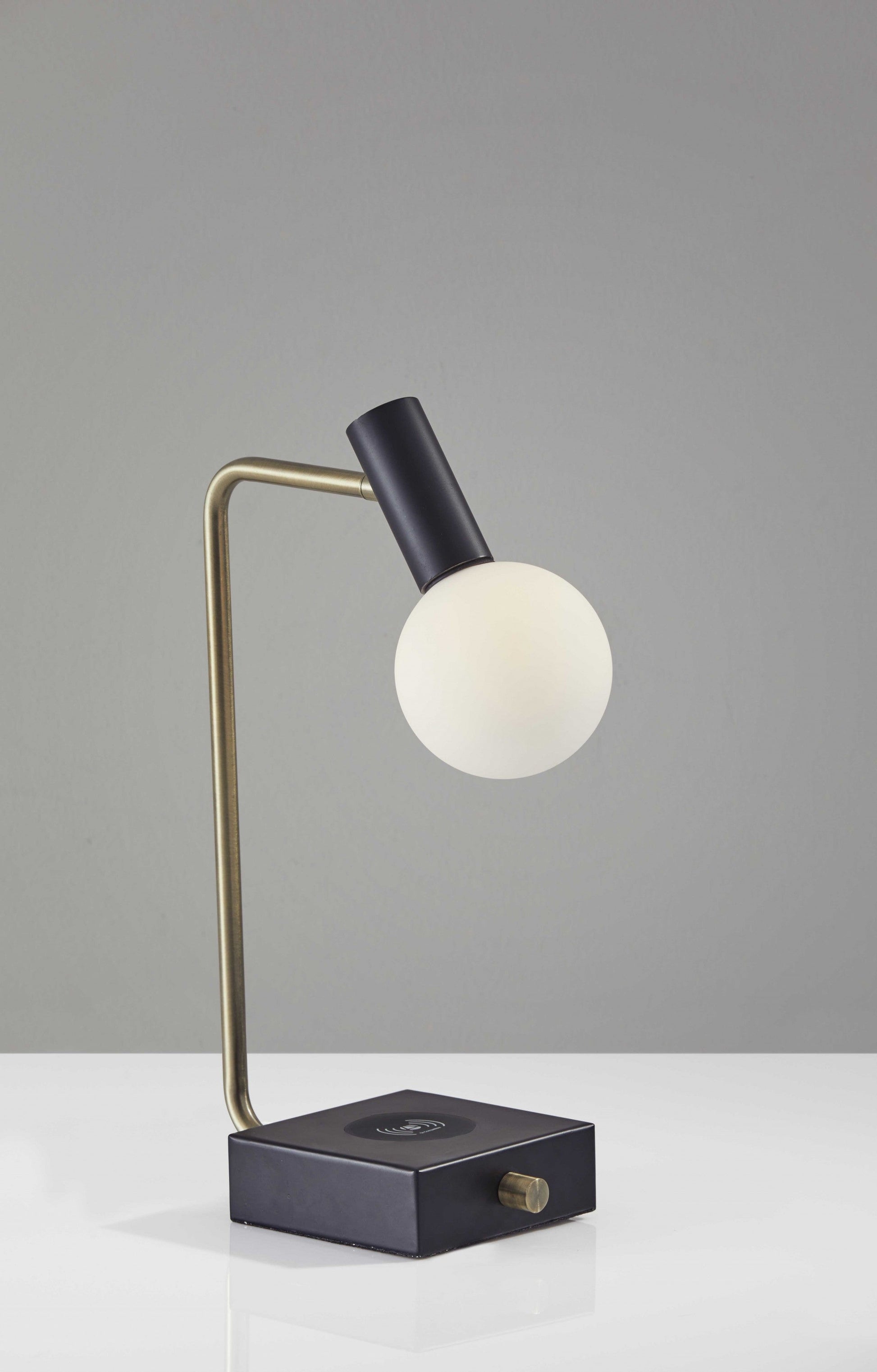HomeRoots Retro Globe LED Desk Lamp With White Finish