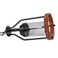 HomeRoots Retro Metal And Wood Pendant Lamp in Brown Finish