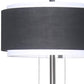 HomeRoots Reverse Teardrop Black and Chrome Floor Lamp