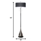 HomeRoots Reverse Teardrop Black and Chrome Floor Lamp