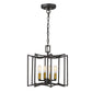 HomeRoots Rhian 4-Light Pendant in Matte Black Finish
