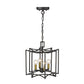 HomeRoots Rhian 4-Light Pendant in Matte Black Finish