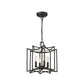 HomeRoots Rhian 4-Light Pendant in Matte Black Finish