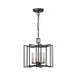 HomeRoots Rhian 4-Light Pendant in Matte Black Finish