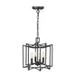 HomeRoots Rhian 4-Light Pendant in Matte Black Finish