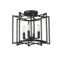 HomeRoots Rhian 4-Light Pendant in Matte Black Finish