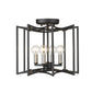 HomeRoots Rhian 4-Light Pendant in Matte Black Finish