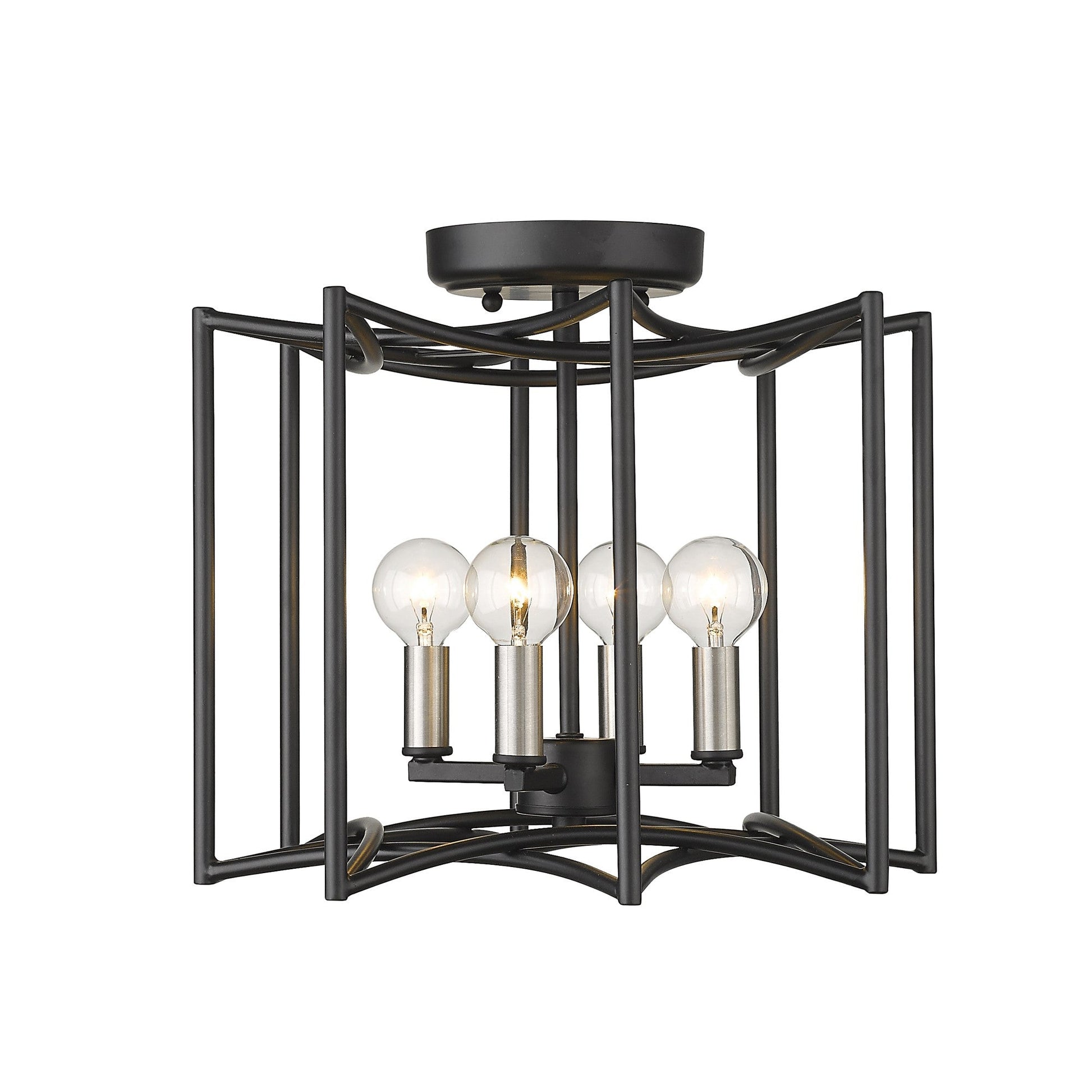 HomeRoots Rhian 4-Light Pendant in Matte Black Finish