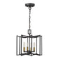 HomeRoots Rhian 4-Light Pendant in Matte Black Finish