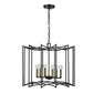HomeRoots Rhian 8-Light Pendant in Matte Black Finish