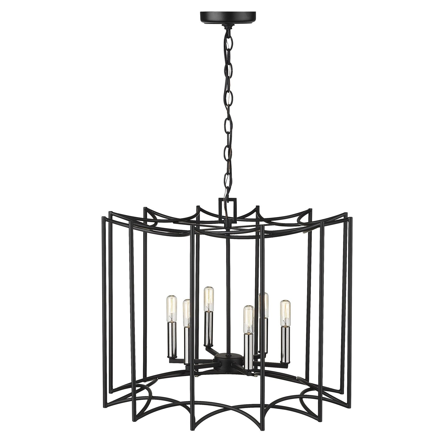HomeRoots Rhian 8-Light Pendant in Matte Black Finish