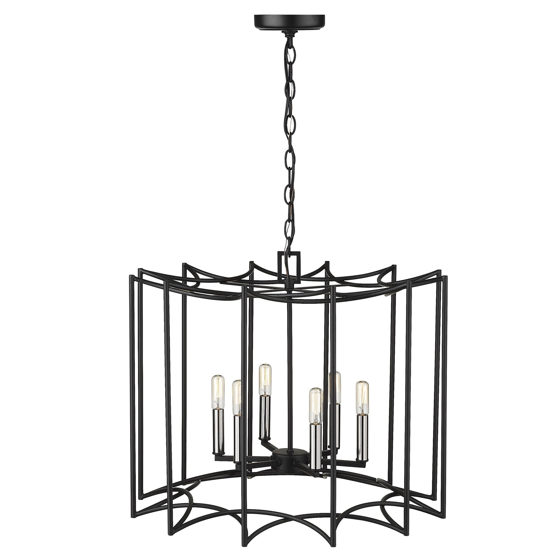 HomeRoots Rhian 8-Light Pendant in Matte Black Finish