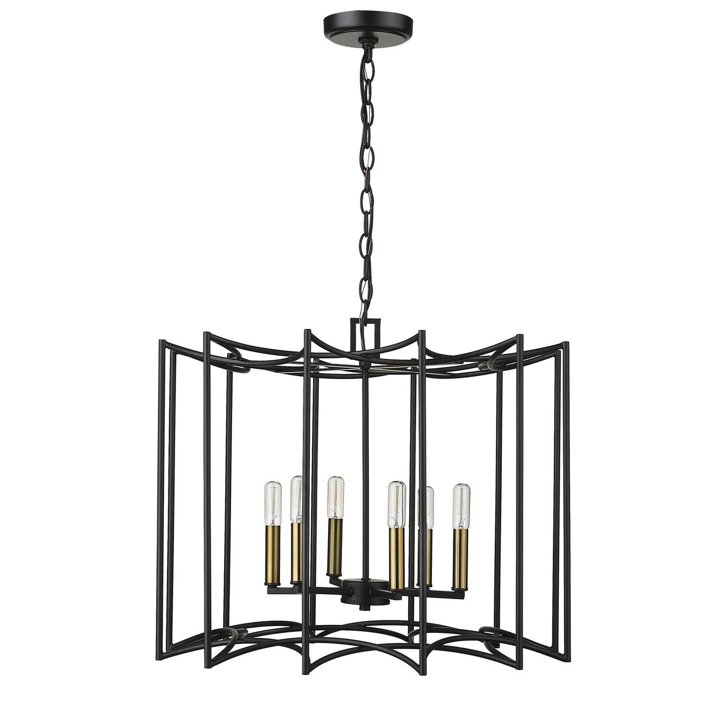 HomeRoots Rhian 8-Light Pendant in Matte Black Finish