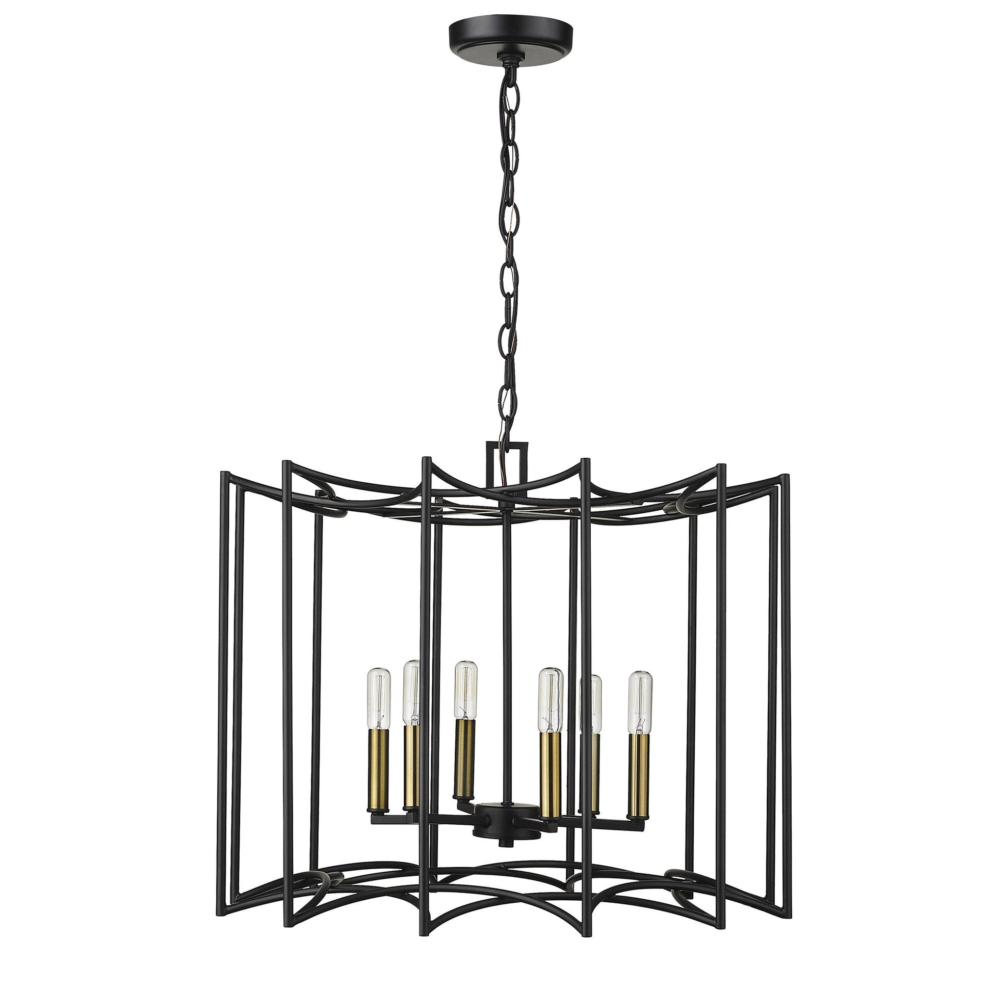 HomeRoots Rhian 8-Light Pendant in Matte Black Finish