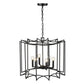 HomeRoots Rhian 8-Light Pendant in Matte Black Finish
