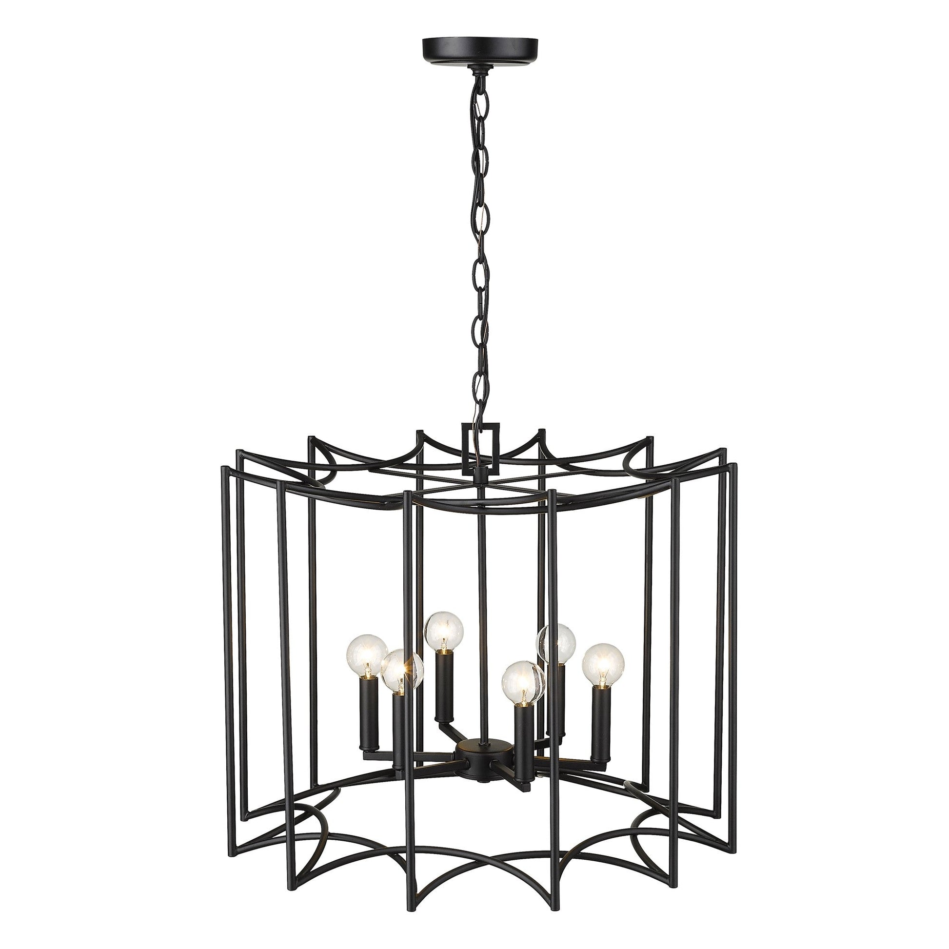 HomeRoots Rhian 8-Light Pendant in Matte Black Finish
