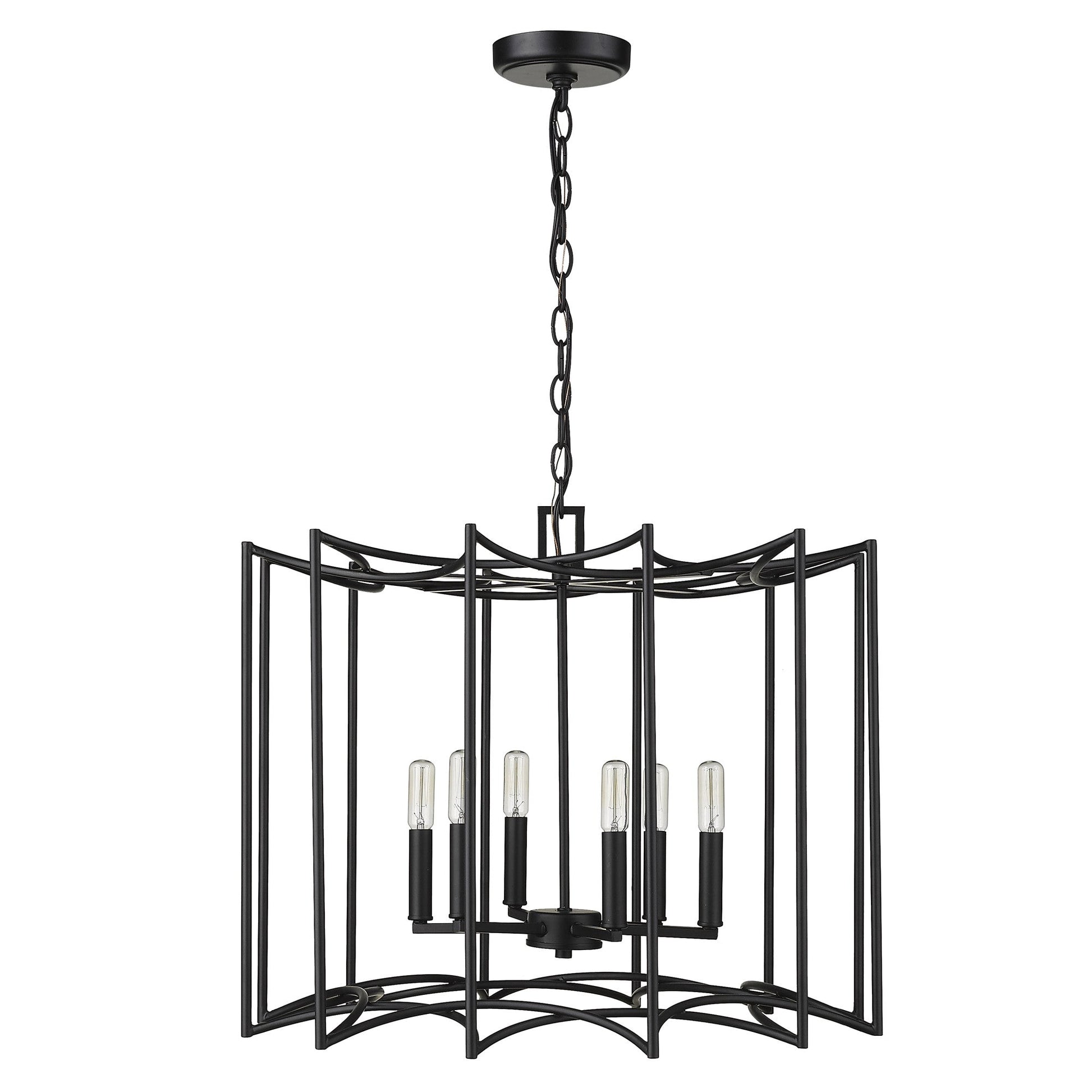 HomeRoots Rhian 8-Light Pendant in Matte Black Finish