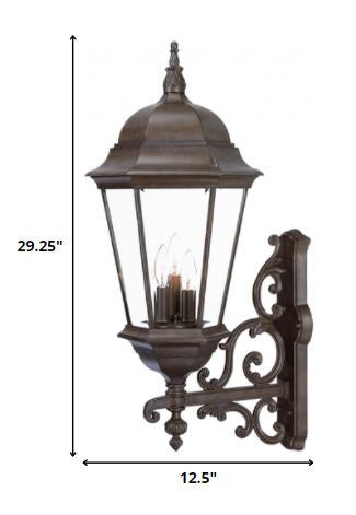 HomeRoots Richmond 3-Light Wall Light in Burled Walnut Finish