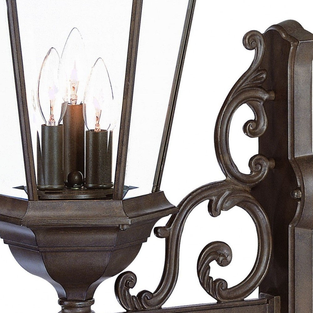 HomeRoots Richmond 3-Light Wall Light in Burled Walnut Finish
